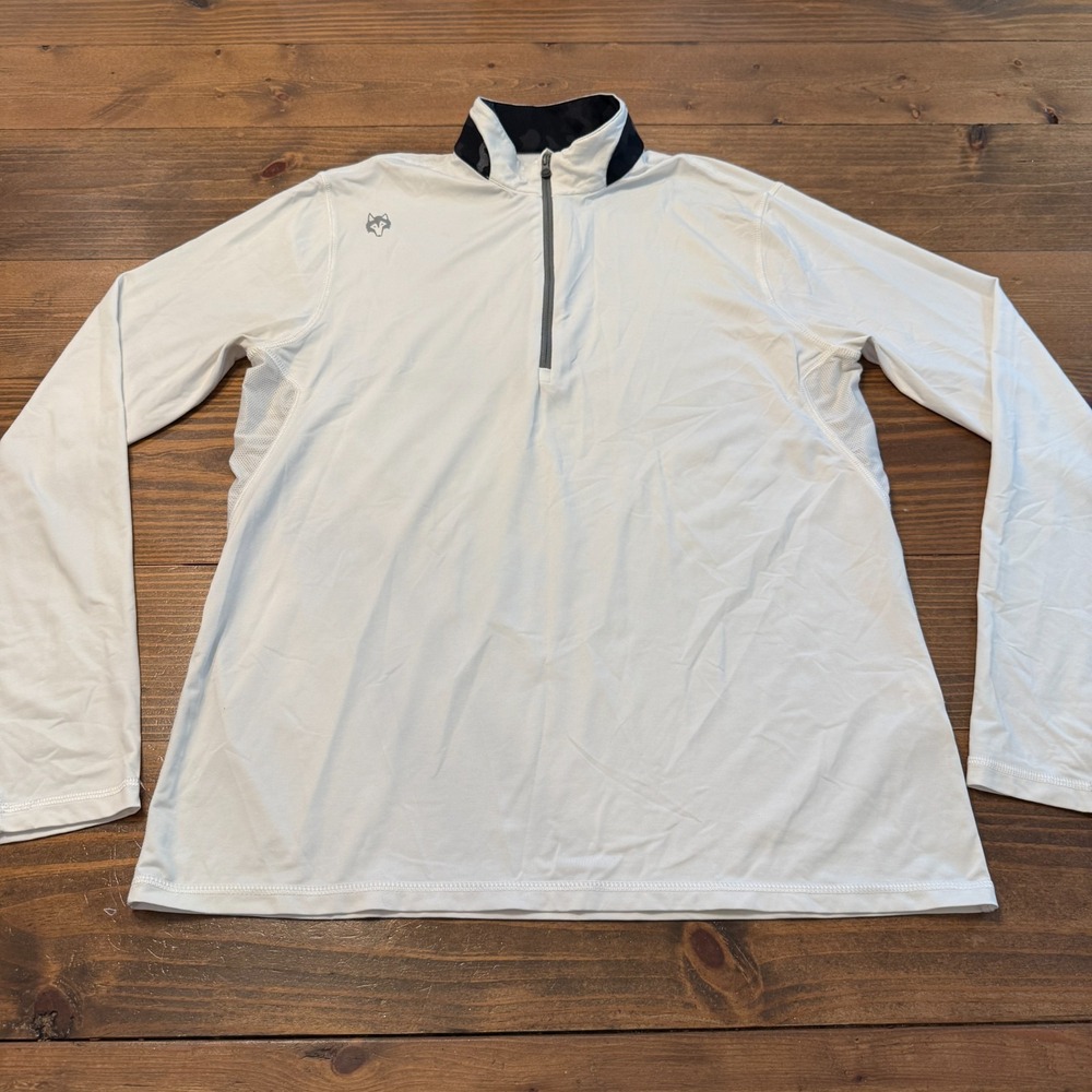 Greyson 1/4 Zip Pullover Mens Medium White Blade Neck Golf Lightweight